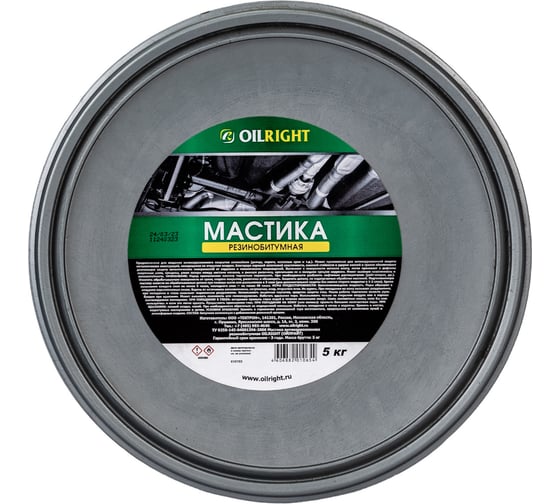 Мастика OILRIGHT резино-битумная, 5 кг, ведро 6107