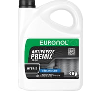 Охлаждающая жидкость EURONOL ANTIFREEZE HYBRID READY G11, зеленый, 4 кг 80213