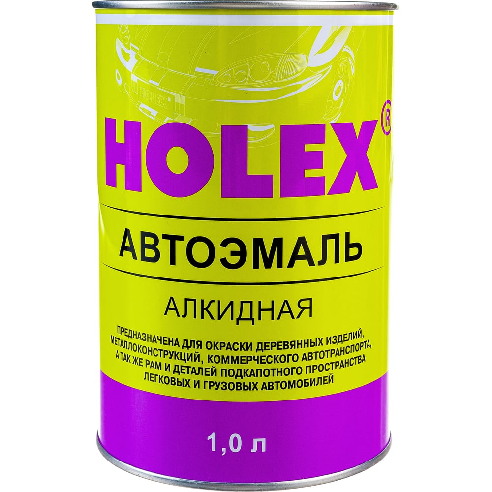 Алкидная автоэмаль HOLEX 9005 черная 1,0 литр HAS-96145 - выгодная цена ...