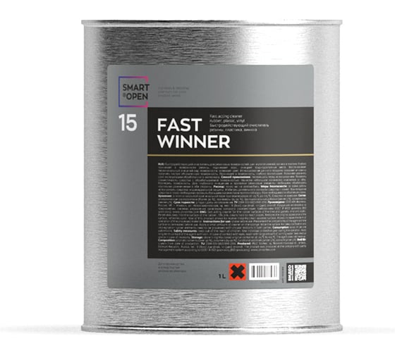 Быстродействующий очиститель SMART OPEN чернитель резины, наружного пластика, винила SMART FAST WINNER 15 (1л) 15151жб 1