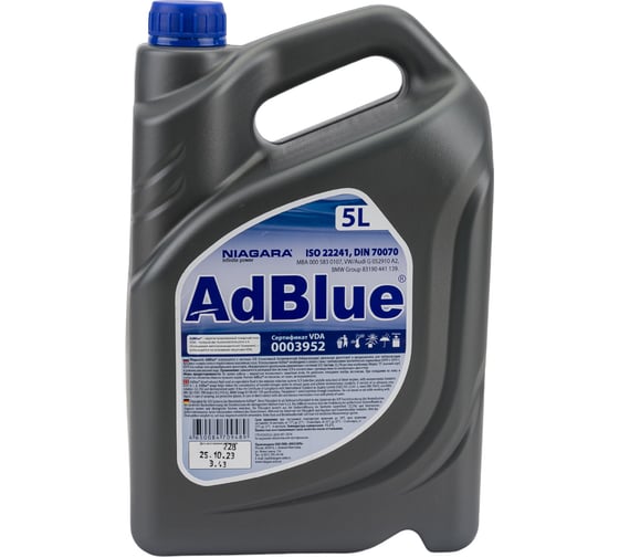 Жидкость NIAGARA AdBlue 5 л, мочевина, для систем SCR Евро 4/5/6 004008000011