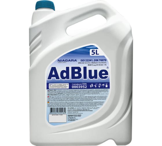 Жидкость для очистки выхлопных газов дизельных двигателей adblue iso 22241