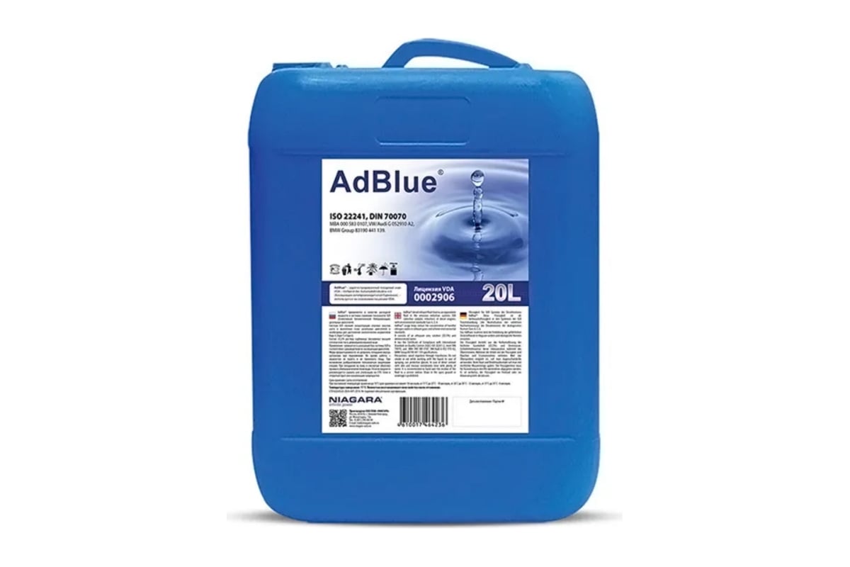 Жидкость NIAGARA AdBlue 20 л, мочевина, для систем SCR Евро 4/5/6  004008000013 - выгодная цена, отзывы, характеристики, фото - купить в  Москве и РФ