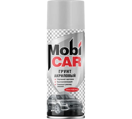 Грунт акриловый аэрозольный Mobicar, 520 мл, светло-серый, 0504-50 MC