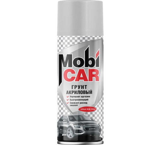 Грунт акриловый аэрозольный Mobicar, 520 мл, светло-серый, 0504-50 MC