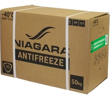 Охлаждающая жидкость NIAGARA Антифриз Ниагара G11 зеленый Bag-in-Box 50 кг 001001002025