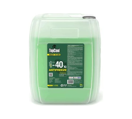 Охлаждающая жидкость TOPCOOL Antifreeze S cool -40 C G11, 10л Z0019 1