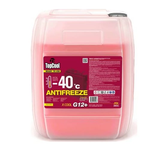 Охлаждающая жидкость TOPCOOL Antifreeze Х cool -40 C розовый G12+, 20л Z0034