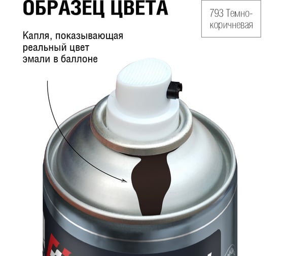 Автоэмаль алкидная Auton аэрозоль, 793 Тёмно-коричневая 520 мл ATN-A46183