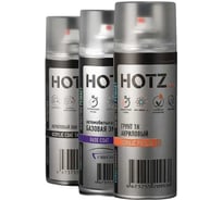 Комплект аэрозольный HOTZ Снежная королева BASF 690 металлик 1K: Акриловый грунт Светло-серый 520мл + Акриловый лак 520мл + Автоэмаль 520мл 4673755223305