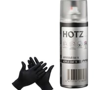 Лак автомобильный акриловый HOTZ 1К глянцевый, аэрозольный баллончик 520 мл + перчатки нитриловые, премиальный 4673755224241