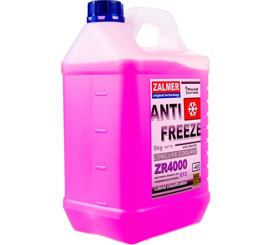 Антифриз ZALMER Antifreeze ZR4000 LLC G13 фиолетовый -40С 5кг ZR40V005