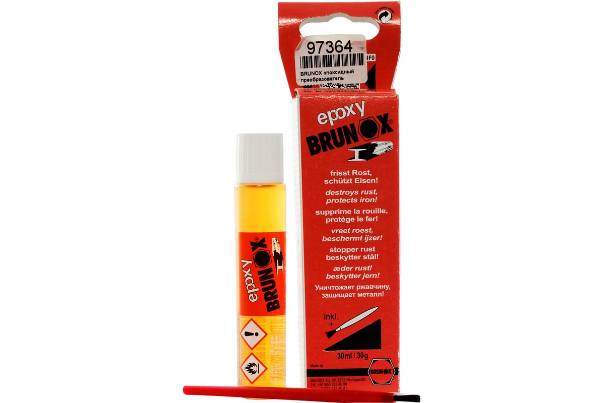 Грунтовка и преобразователь ржавчины BRUNOX Epoxy, 25 ml флакон с ...