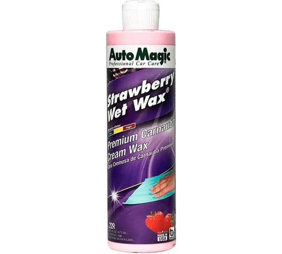 Крем-воск для защиты кузова AutoMagic Strawberry Wet Wax с клубничным ароматом, 473 мл 22R