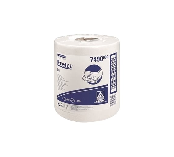 Протирочный материал Kimberly-Clark WypAll L10 упаковка 6 рулонов, белый 7490