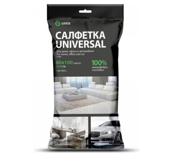 Салфетка Grass микрофибра 320 г/м 80х100, 1 шт. УПАК IT-0460