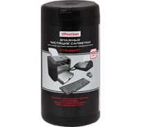 Чистящие влажные салфетки OfficeClean Стандарт для пластика, в тубе, 100 шт. 262497