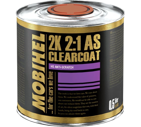 Акриловый лак MOBIHEL Anti-Scratch HS 2К бесцветный, банка 0.5 л 47155201 1