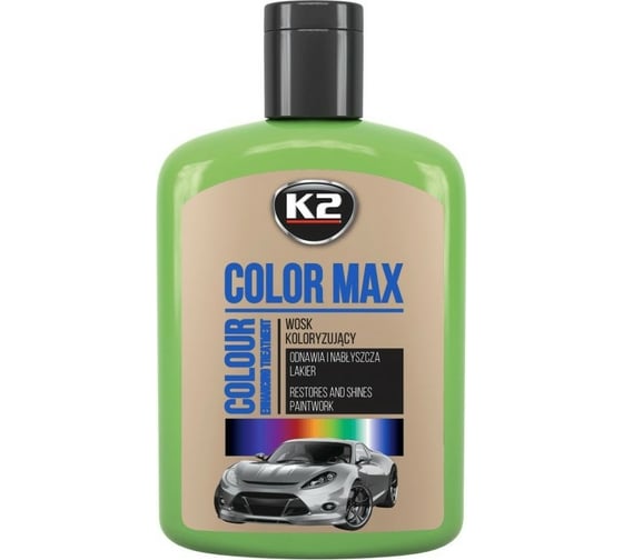 Полироль цветная с воском K2 COLOR MAX 200 мл зеленый EK020JZ 1
