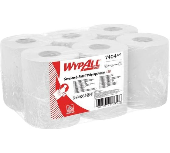 Протирочный материал Kimberly-Clark WypAll L10 упаковка 6 рулонов, белый 7404 1
