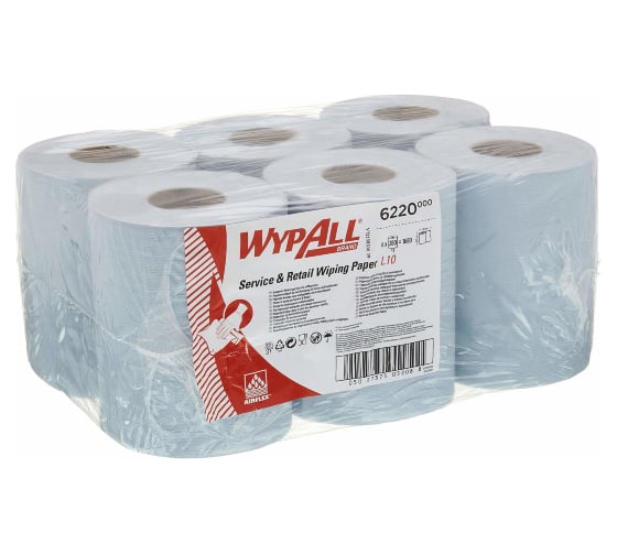 Протирочный материал Kimberly-Clark WypAll Reach упаковка 6 рулонов, синий 6220