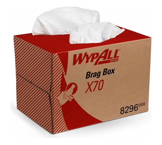 Протирочный материал Kimberly-Clark WypAll X70 упаковка BRAG Box, белый 8296