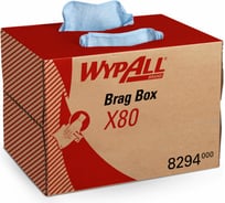 Протирочный материал Kimberly-Clark WypAll X80 упаковка BRAG Box, голубой 8294
