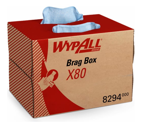 Протирочный материал Kimberly-Clark WypAll X80 упаковка BRAG Box, голубой 8294 1