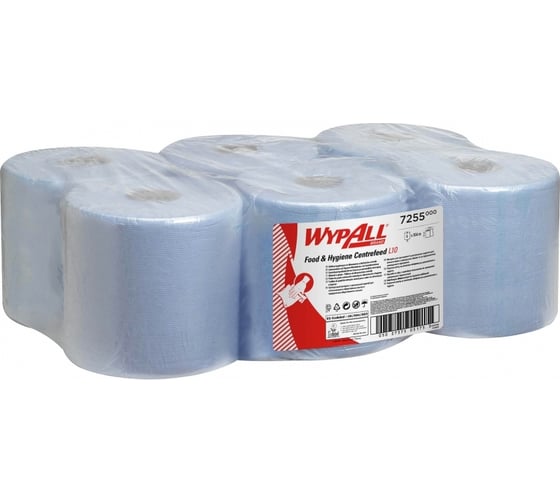 Протирочный материал Kimberly-Clark WypAll L10 упаковка 6 штук, синий, 1 слой 7255 1
