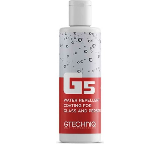 Защитное покрытие для стёкол GTechniq антидождь G5 Water Repellent Coating for Glass, 100 мл 052464 1