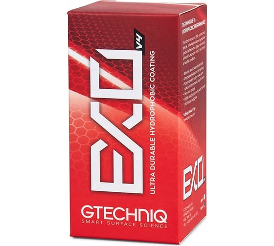 Защитное супергидрофобное покрытие GTechniq EXOv4 Ultra Durable Hydrophobic Coating EXO, 50 мл 052452 1