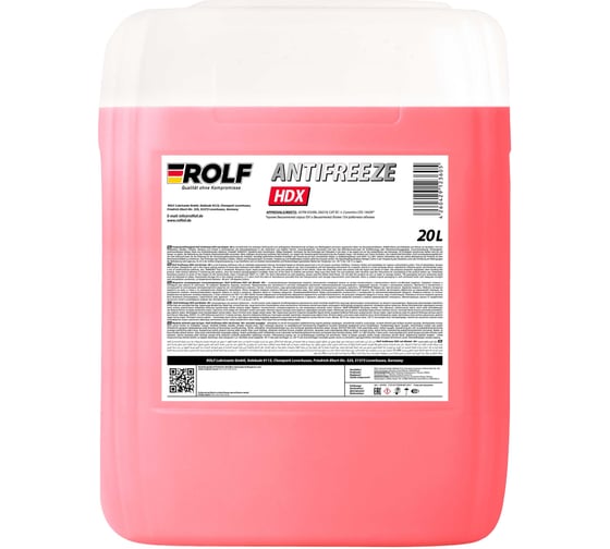 Антифриз Rolf HDX red diluted -40 20л 103455