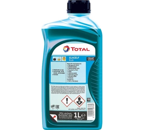 Охлаждающая жидкость для автомобиля TOTAL GLACELF PLUS концентрат, 1 л 213785