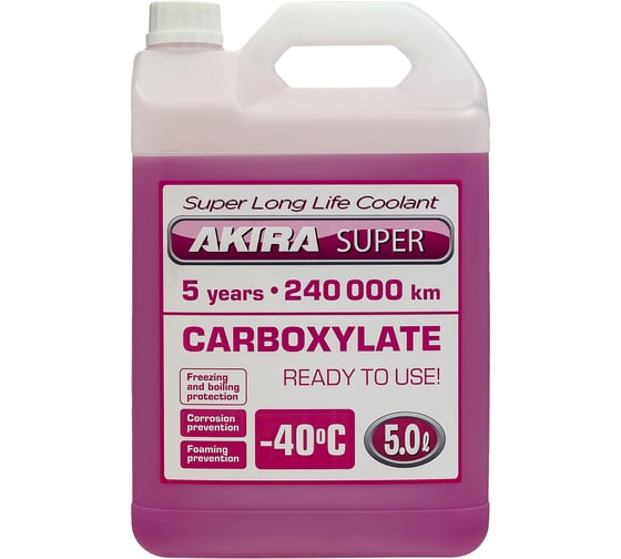 Готовый антифриз SUPER LONG-LIFE COOLANT PINK AKIRA 5 л AS110
