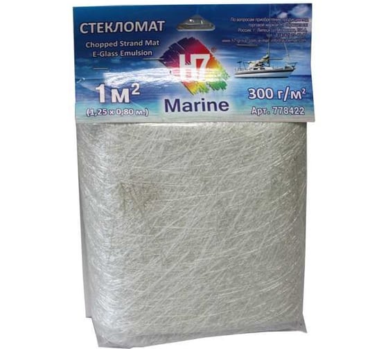 Стекломат H7 Marine 1м2 плотность 300 гр/м2 полиэтиленовый пакет 778422