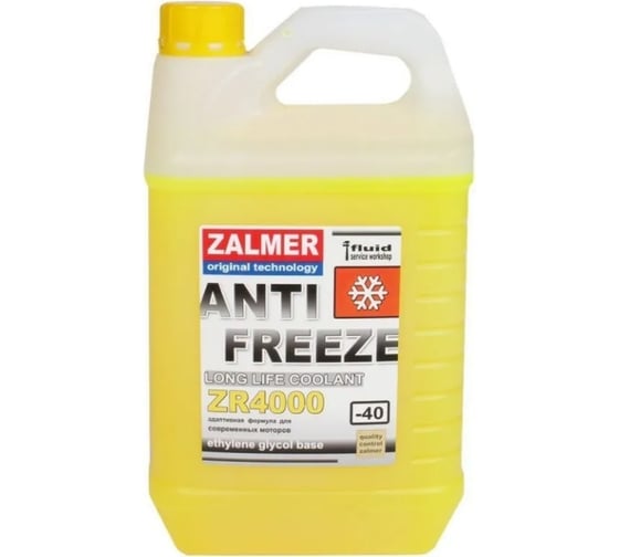 Антифриз ZALMER Antifreeze ZR4000 G11 LLC желтый -40С, 5кг ZR40Y005 1