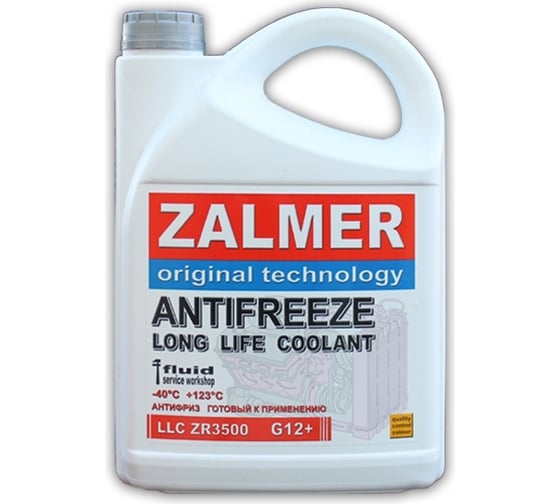 Антифриз ZALMER Antifreeze ZR3500 LLC G12+ красный -35С, 5кг ZR35R005