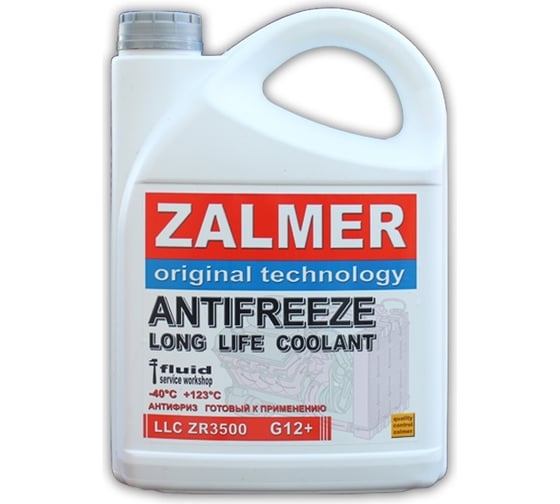 Антифриз ZALMER Antifreeze ZR3500 LLC G12+ красный -35С, 10кг ZR35R010 1