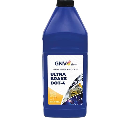 Жидкость тормозная GNV Ultra Brake DOT 4 для тормозных систем и сцепления, 910 г GUB1106403015030013910