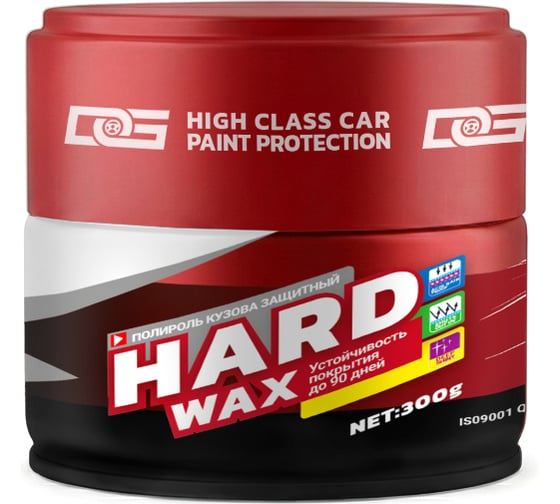 Полироль для кузова твердый воск DG (банка) HARD WAx, 300г KW1