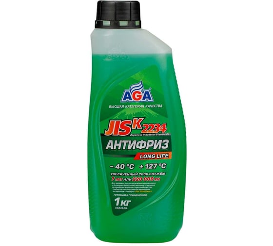 Антифриз AGA зеленый, -40С, 1кг, JIS K 2234 AGA343LL