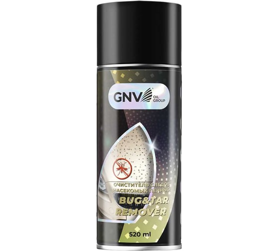 Очиститель следов насекомых GNV Bug&Tar Remover пенный аэрозоль, 520 мл GBT9381320080088400520