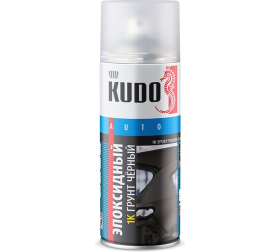 Грунт эпоксидный 1К для точечного ремонта KUDO черный, 520 мл KU-2404