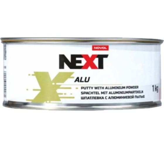 Шпатлевка NOVOL NEXT ALU с алюминием, банка 1 кг + отвердитель 90908 1