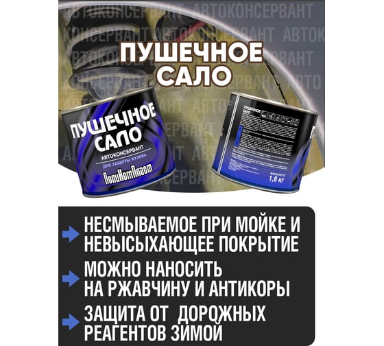 Автоконсервант ПолиКомПласт ПушСало, жест.банка 1,8 кг РТ182978
