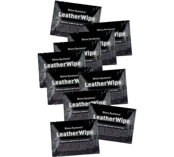 Салфетки влажные для чистки кожи Shine systems LeatherWipe 10 шт. SS714