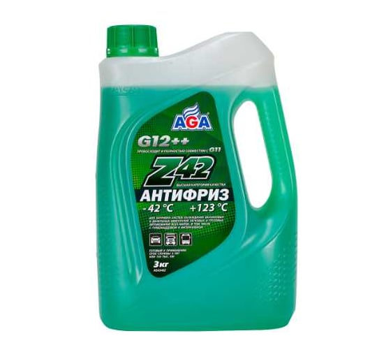Антифриз AGA G-12++ зеленый, готовый к применению, -42 °C, 3 кг AGA348Z