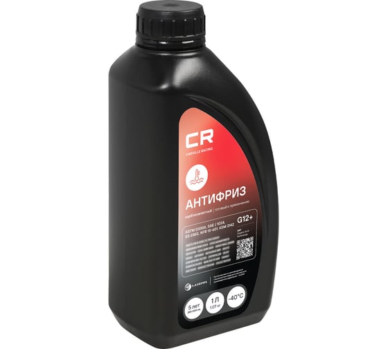 Антифриз CARVILLE RACING CR карбоксилатный флуор. -40С, OAT, G12+, красный, готовый, 1 л/1.07 кг L2018207
