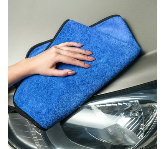 Салфетка для автомобиля Cartage микрофибра, 350 г/м2, 40х60 cм, сине-серая 5179749