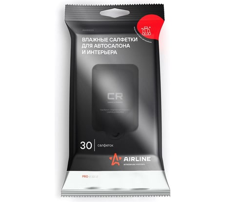 Влажные салфетки для автосалона и интерьера Airline PRO 30 шт. ANSS03